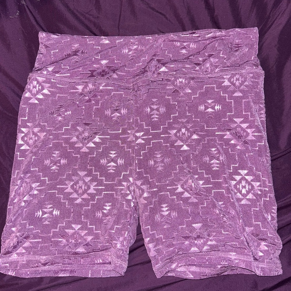 Purple Aztec Biker Shorts